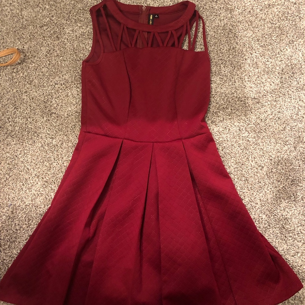 Dark red dress